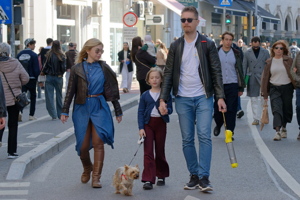 Lots of people walking on the street